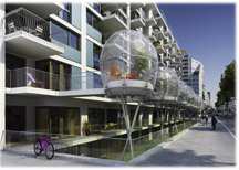 Die Fertigstellung erfolgt 2012. Geplant wurde die ''Bike & Swim City'' von den Architekten Lautner + Kirisits.
