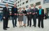 Foto: Johann Klar, Abteilungsleiter der MA 14, Bezirksvorsteher Norbert Scheed, die Stadträtinnen Sonja Wehsely und Sandra Frauenberger, Bürgermeister Michael Häupl, Christian Meidlinger, Vorsitzender der Gewerkschaft der Gemeindebediensteten, und Carole Tomaschek, Leiterin der KAV-IT. Copyright: Stadt Wien/PID, Fotograf David Bohmann