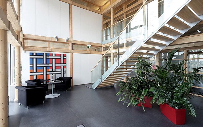(Foto: Lukas Lang Building Technologies) Eine mögliche Version des Gebäudes der Zukunft: Holz-Skelettbau von Lukas Lang.  