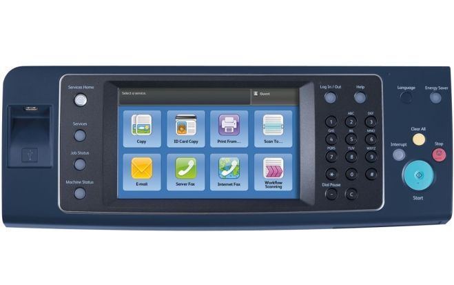 ConnectKey-Display auf Multifunktionsgeräten. Die App-Ebene wird nun Xerox-Modellen nach und nach hinzugefügt. (Foto: Xerox)