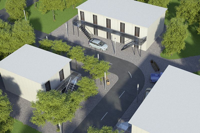 Überall, wo schnell neuer Wohn- und Arbeitsraum benötigt wird, kann der neue Hebel Cubus eingesetzt werden. 