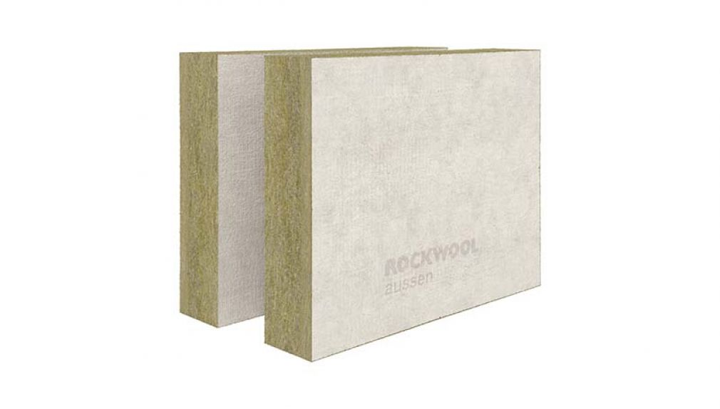 Foto: Die neue »Planarock Paint« von ROCKWOOL mit verdichteter Oberlage wurde für die unterseitige Dämmung der Kellerdecke entwickelt. Sie ist mit einer Brandmarkierung versehen, die bei der Verlegung zum Rauminneren zeigen sollte. Nach Einbau der Dämmlage kann diese gestrichen werden. 