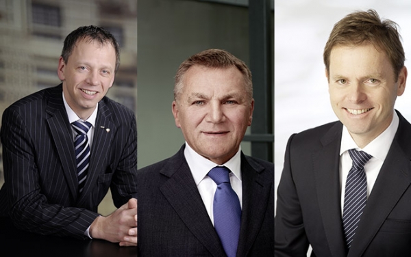 Vlnr: Rudolf Donner (Uponor), Josef Unger (Unter Steel Group) und Ernst Strasser (ACO) sprechen über Nachhaltigkeit und wie sie in ihren Unternehmen gelebt wird.