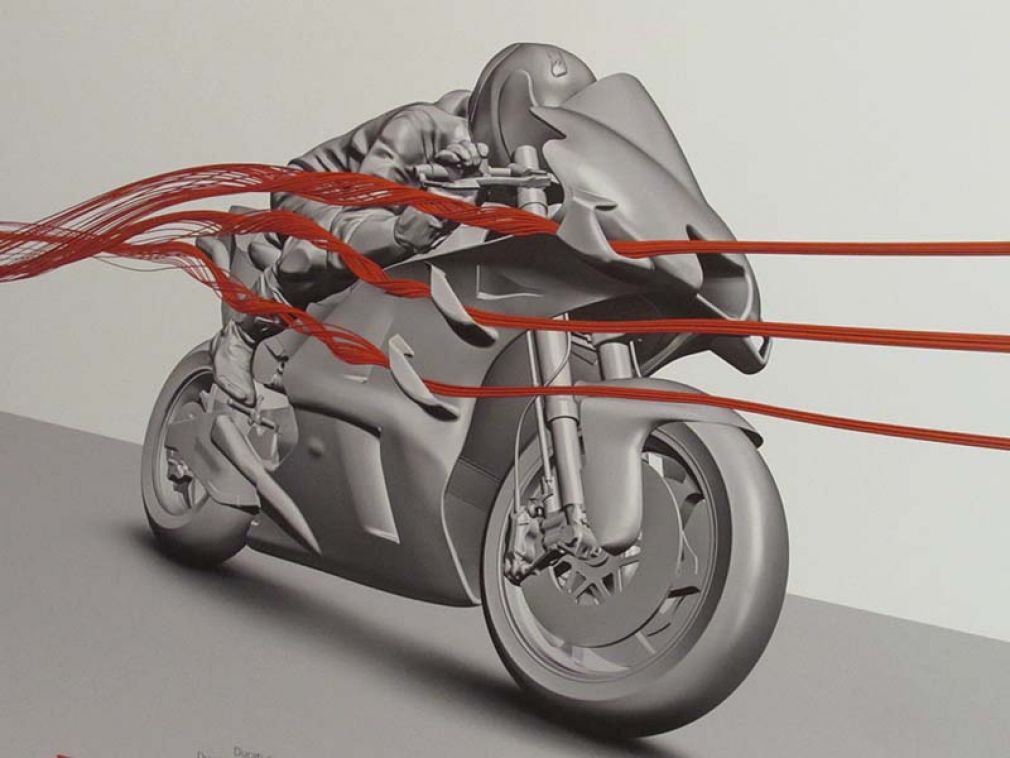 Foto: Eine Ducati-Rennmaschine ist mit 60 Sensoren ausgestattet, die pro Rennen 150 GB an Daten u.a. zu Tempo, Reifendruck und Temperaturen liefern.