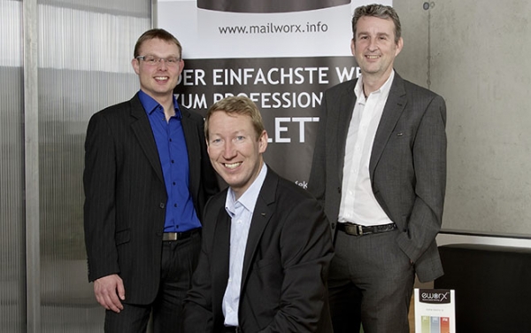 Das mailworx-Team Bernhard Wurm, Thomas Schauer und Eduard Krackowizer setzt mit iRated auf künstliche Intelligenz im E-Mail-Marketing.