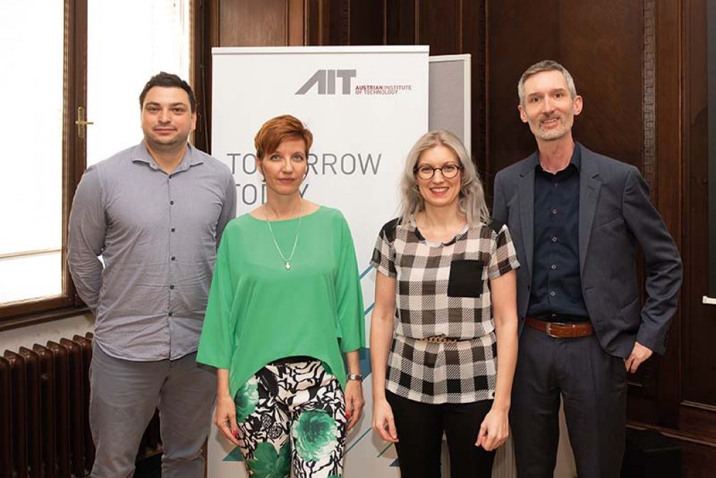 Foto: Diskutierten zum Thema KI: Patrick Ratheiser, Tünde Fülöp, Christine Bauer und Mario Drobics.