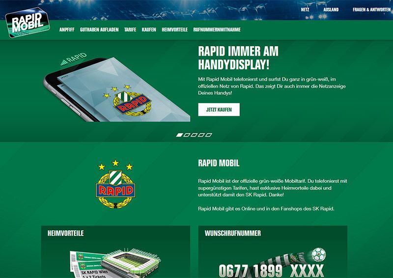 SK Rapid: eigener Mobilfunk-Tarif