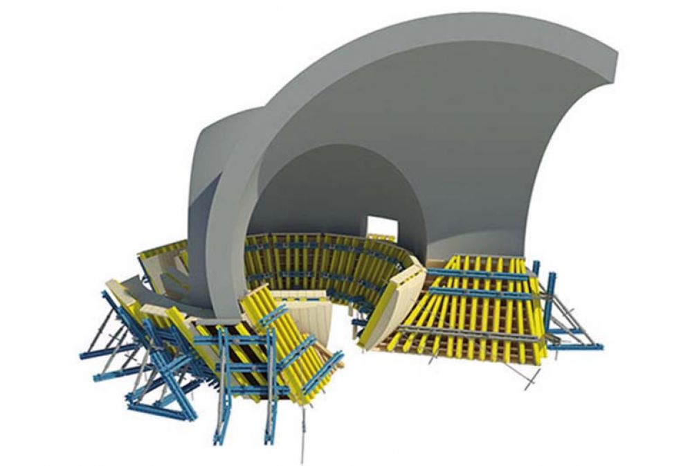 Foto: Die speziellen Schalungskomponenten für die Kugelelemente werden mittels 3D-Software geplant und im Doka-Fertigservice produziert.