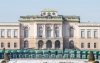 Die österreichischen Green Trucks vor Schloss Klessheim in Salzburg.