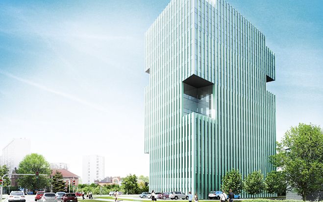 (Foto: UBM) Der Alma-Tower soll dank seiner auffälliger Fassade zu einer echten Landmarke in Krakau werden. 