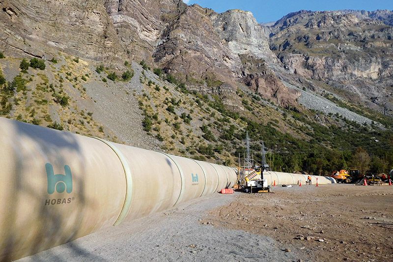 Fertige Rohrleitung in Alto Maipo, Chile, mit Energie-Know-how aus Österreich