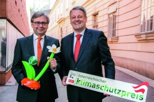 ORF-General Alexander Wrabetz und Bundesminister Andrä Rupprechter sind auf der Suche nach den besten Klimaschutzprojekten.