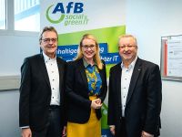 Foto:  v.l.n.r.: Kurt Essler, Geschäftsführer AfB, BM Margarete Schramböck, Franz Grohs