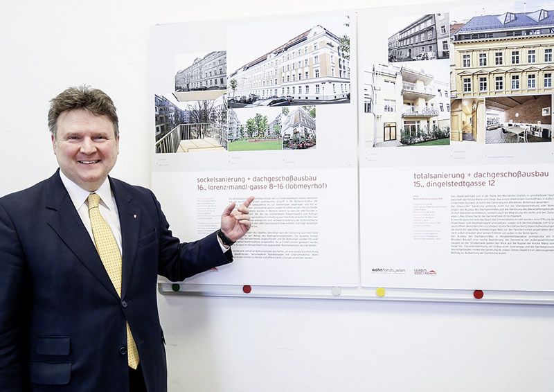 Foto: »Wien ist im Bereich der Stadterneuerung europaweit führend. 800.000 Menschen leben heute in einem gefördert sanierten Haus«, erklärt Wohnbaustadtrat Michael Ludwig.
