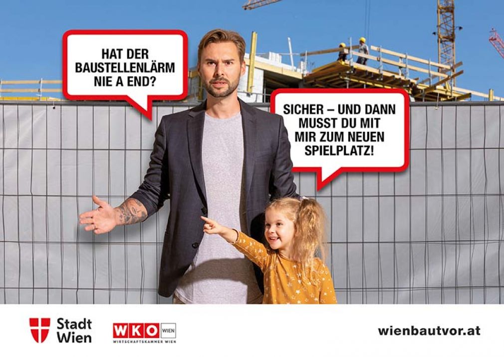 Foto: Mit einem Nörgler und seinem positiven Gegenpart folgt die neue wienweite Kampagne bester Wiener Kabaratttradition. Schauen Sie sich das an ...