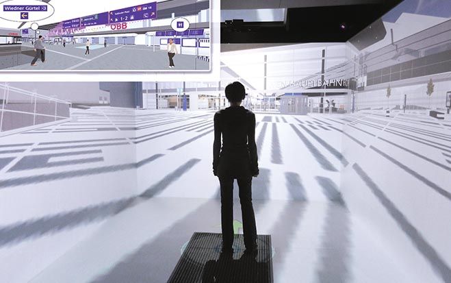 Forscher von Fraunhofer-Austria machen Gebäude bereits in der Planungsphase virtuell begehbar. Mit ihrer Mitarbeit beim Projekt MOVING unterstützen sie Architekten dabei, Bahnhöfe übersichtlich zu gestalten.