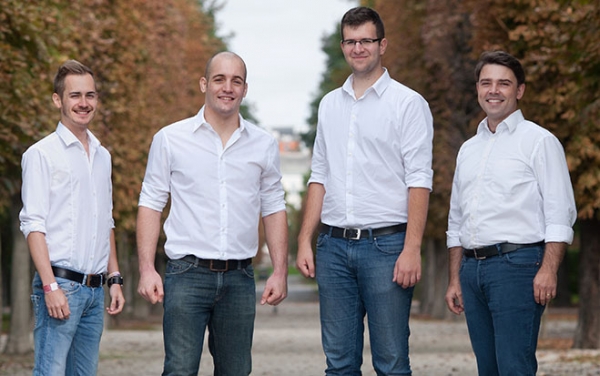 Vier IT-Experten bilden das Unternehmen Trifolio: Manuel Andre, Rainhard Driessler, David Enajat und Clemens Kussbach.