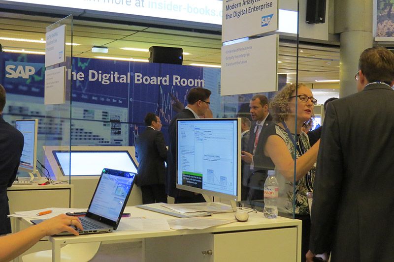Der Digital Boardroom auf Basis der SAP HANA-Technologie führt die Daten der einzelnen Geschäftsbereiche aus SAP S/4HANA und der SAP HANA Cloud-Plattform in einer zentralen Informationsquelle zusammen und visualisiert in Echtzeit.
