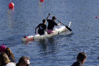 Foto: Kategorie Leicht: Platz 2 für »Fragiler«, das mit 15,25 kg  (2,83 kg/lfm) zweitleichteste Betonkanu dieser Regatta von einem Team der TU Graz.