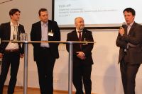 Norbert Walchhofer (Porsche Austria GmbH), Roland Ledinger (BKA), Erich Albrechtowitz (BMF) und Axel Polleres (WU-Wien) im Talk.