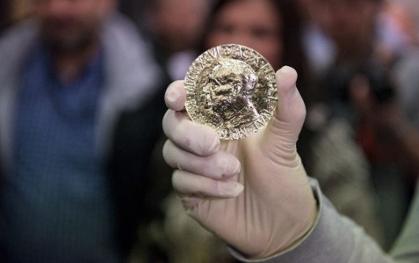 Die Medaille für den Friedens-Nobelpreis.