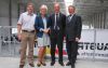Richtfest für Austrotherm-Werk: Bürgermeister von Wittenberge Oliver Hermann, Bundestagsabgeordnete Dagmar Ziegler, Austrotherm-Geschäftsführer Gerald Prinzhorn und Unger-Steel-Eigentümer Josef Unger.