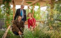 Werken im angenehmen Mikroklima: BOKU-Rektor Martin Gerzabek, ATB-Geschäftsführer Gernot Becker und Susanne Lins, tatwort Nachhaltige Projekte.