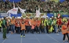 Foto: Von den Rapid-Fans gab es Standing Ovations für die Bauarbeiter des neuen Allianz-Stadions. 