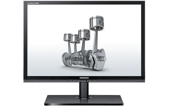 (Foto: Samsung) Highend-Monitor von Samsung: »SA850« lässt sich um bis zu 150 Zentimeter erhöhen und stellt das Bild auch hochkant dar.