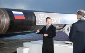 Gazprom-Chef Alexej Miller beim Baustart für die Pipeline. Nach Auffassung hochrangiger Vertreter der Balkanstaaten sollte die EU ihre rechtlichen Dispute mit Russland über den Bau der South Stream rasch lösen.