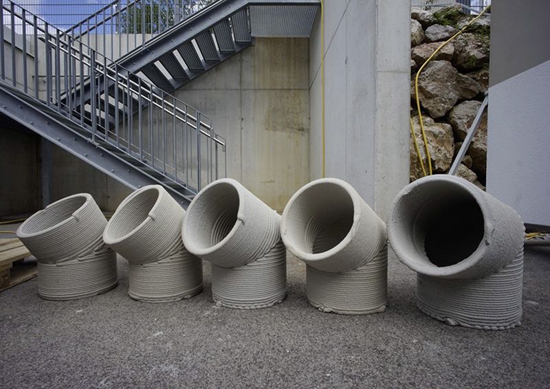 Foto: Beispiele für 3D-Druck mit Beton.