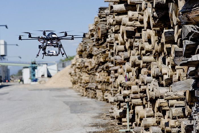 Foto: Mithilfe von Drohnen werden 3D-Modelle des Holzbestands erzeugt.