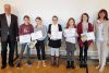 Gewinnerinnen der fünften Schulstufe mit Gerald Futschek, TU Wien, und Heidrun Strohmeyer, Gruppenleiterin IT im Bildungsministerium.