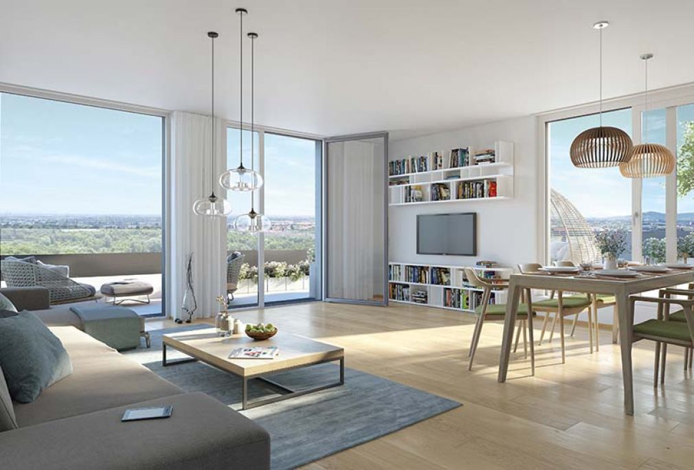 Foto: Höchsten Wohnkomfort und grüne Aussichten bieten die Wohnungen des Mischek-Projekts HOCHH(IN)AUS.