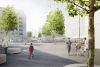 Foto: Durch fünf Granitbrunnen und mehr als 80 Bäume soll im Seeparkquartier eine attraktive Begegnungszone zum Einkaufen, Kaffeetrinken und für viele andere Aktivitäten entstehen.