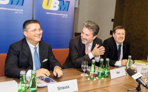 Karl-Heinz Strauss, UBM-Aufsichtsratvorsitzender, Karl Bier, CEO UBM und Heribert Smolé, CFO UBM (v.l.n.r.).