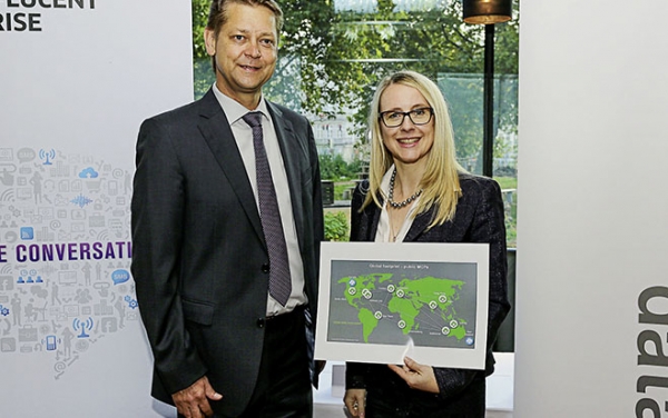 Christian Doleschal, Alcatel-Lucent Enterprise, und Dimension-Data-CEO Margarete Schramböck in neuer, enger Zusammenarbeit.