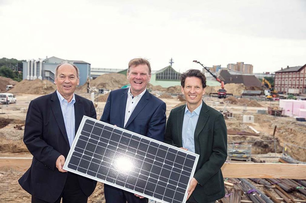 Foto: Sigi Menz, Vorstandsvorsitzender und Generaldirektor der Ottakringer Getränke AG, Michael Strebl, Geschäftsführer Wien Energie und Gerfried Kusatz, Geschäftsführer Del Fabro &amp; Kolarik.