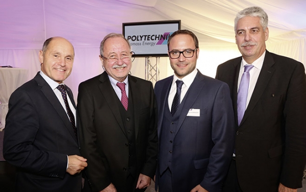 Foto: Die Polytechnik GmbH feierte 50 Jahre Bestandsjubiläum. Im Bild: LHStv. Wolfgang Sobotka, die Eigentümer Leo Schirnhofer und Lukas Schirnhofer sowie Bundesminister Hans-Jörg Schelling.