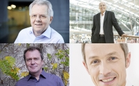 Erste Reihe: Reinhold Popp (l.), Zukunftsforscher, Hochschullehrer und Autor, Horst Opaschowski (r.), Opaschowski Institut für Zukunftsforschung. Darunter: Andreas Reiter (l.), ZTB Zukunftsbüro und Thomas Huber (r.), GF Zukunftsinstitut.