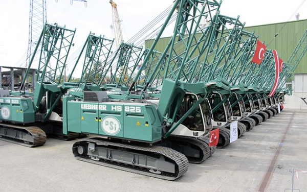 Foto: Die ersten 20 Liebherr-Seilbagger für DSI am Prüfstand in Nenzing