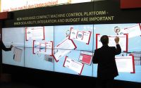 Touchwall in Linz: Rockwell war mit dem Vertriebspartner Routeco auf der "Smart" vertreten.