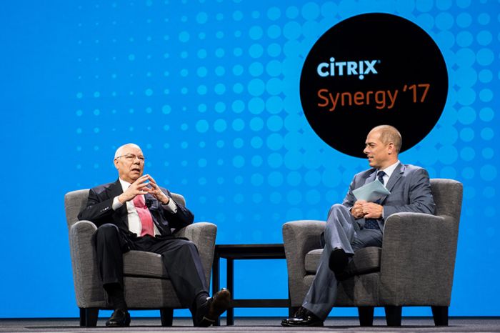 Tim Minahan, CMO Citrix, hatte General Colin Powell (li.) als Speaker nach Orlando eingeladen.